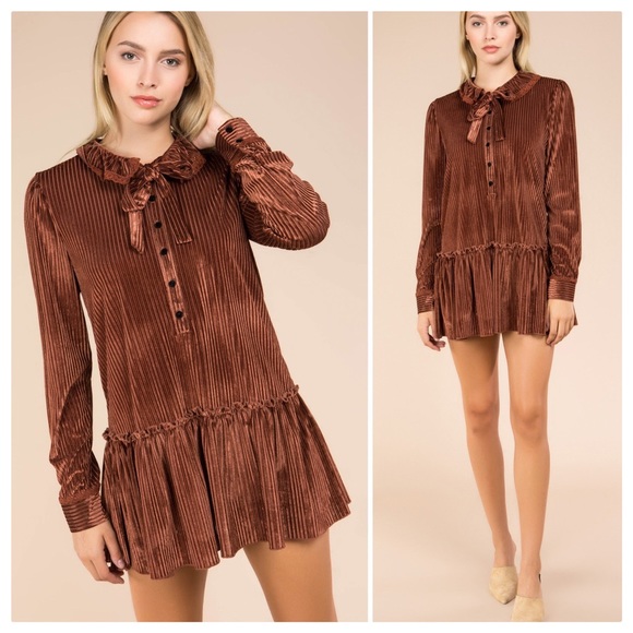 POL Tops - POL Autumn Stripe Velvet Layering Tunic